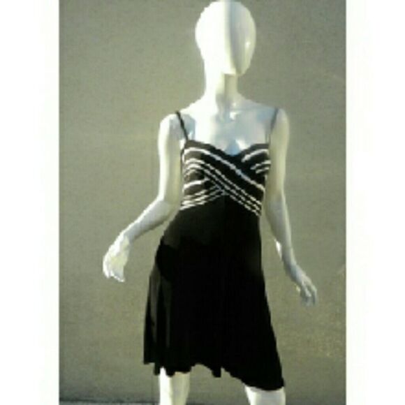 Vintage Tadashi Dress Sexy Bandage Black & White B - Picture 1 of 4
